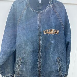 Rocawear Blue Jean Jacket with Embroidered Logo